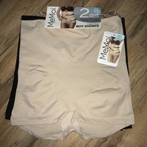 MeMoi Women’s 2 Pack Seamless Technology High Waist Shaping BOY SHORTS MJBS-105